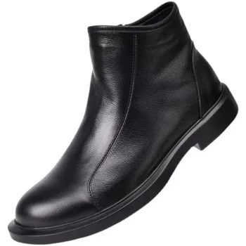 Elmsk, британска мода, средния връх, пролет-есен, мъжки обувки, ежедневни обувки от естествена кожа в дебела подметка, универсални къси ботуши, мъжки 38-45