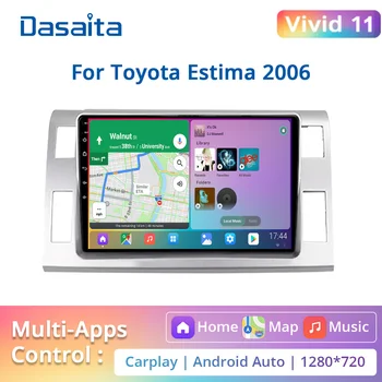 Dasaita Vivid10 MAX10 PX6 За Toyota Estima 2006 Кола Стерео Android Carplay Главното устройство за Навигация е 1280*720 стерео Мултимедия