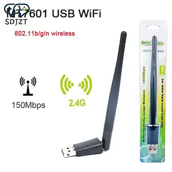 150 Mbps Безжична мрежова карта Mini USB WiFi Адаптер, LAN Безжична WiFi приемник Донгл Антена за Windows PC