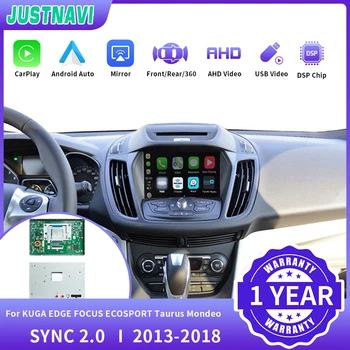 JUSTNAVI Безжичен CarPlay за Ford SYNC KUGA 2.0 EDGE FOCUS ECOSPORT Taurus Mondeo 2013-2018 Android Автозеркало Линк AirPlay