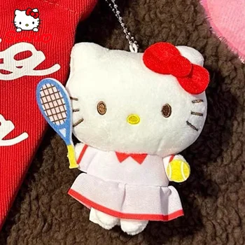 Hello kitty Sanrio Cosplay Студентски Плюшен Мультяшная играчка Ключодържател Kawaii Украса на Чанти Окачване Скъпа Мека кукла, Детски плюшени подарък