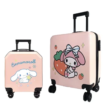 Sanrio My Melody Hello Kitty, Пътна количка, чанта за носене, ново аниме Kawaii, PC, алуминиева рамка, Kuromi Cinnamoroll, 18 и 20 инча, ръчния багаж