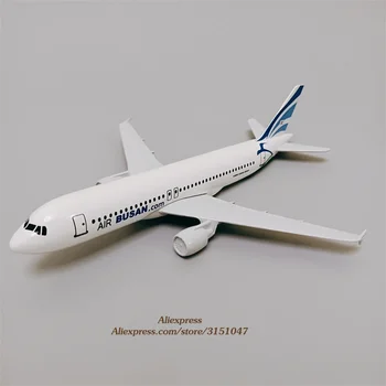 Сплав на Метални Модел Самолет Korean Air Busan Airlines Airbus 320 A320 Airways Модел на Самолет с Титуляра, Изготовленным По поръчка, Подаръци За Самолети 16 см