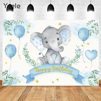 Yeele Elephant Син балон За душата на новороденото Момче Парти по Случай рождения Ден на Потребителски фонове, за снимки на Фона на Фотосалон Фотофон