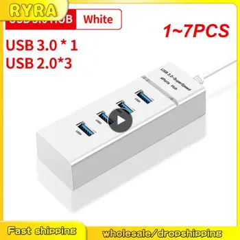 1 ~ 7ШТ ХЪБ USB Сплитер, за да получите Повече USB порт 4-портов USB 2.0 Хъб с Кабел Mini Hub Конектор-Сплитер Кабелен Адаптер За авто радио