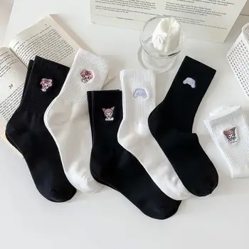 Мультяшные Сладки Чорапи Sanrio до средата на прасците 2024, Нови Чорапи с бродерия, Ins, Японски сладки тенденция, Чорапи на пода, памучни Спортни чорапи за почивка