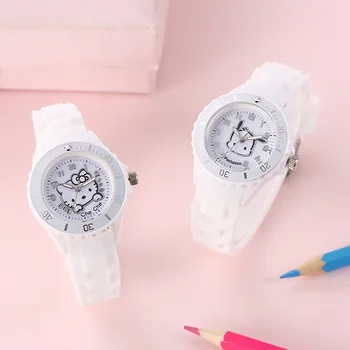 Часовници Kawaii Sanrio, Аксесоари Hello Kittys, Сладко аниме Силиконов каучук, детски часовници за ограмотяването, Играчки за момичета в подарък