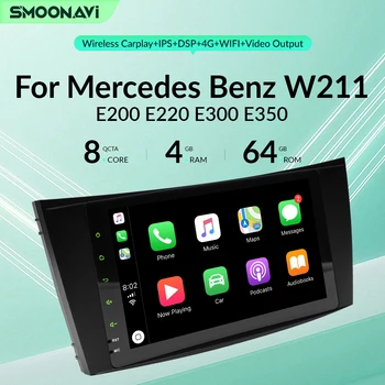 Android12 Безжичен Carplay 64 GB Авто Радиоплеер За Mercedes Benz E-class W211 E200 E220 E300 E350E240 E270 E280 CLS CLASS W219