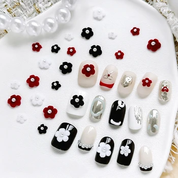 Пухкави флорални декорации за нокти, плюшени висулки за дизайн на ноктите, Кавайное сърцето, 3D Прекрасната украса, есенно-зимните модни аксесоари със собствените си ръце