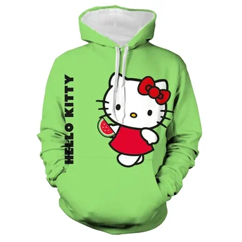 Hello Kitty Sanrio Kawaii Kuromi Пролетната мода, Cartoony пуловер с качулка, Топ Y2K, Без пуловер, Дизайнерски hoody за двойки.