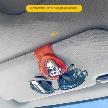 Папка за съхранение на слънцезащитен козирка на автомобила Sanrio от анимационни кожата с изображение на Hello Kitty, Многофункционален калъф за слънчеви очила, държач за карти, Сладки автоаксесоари