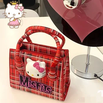 Аниме Рисунка На Hello Kitty Bag Креативна Ретро Y2k Модни Малка Квадратна Чанта-Месинджър Козметична Чанта За Съхранение На Сладко Момиче Подарък Играчка